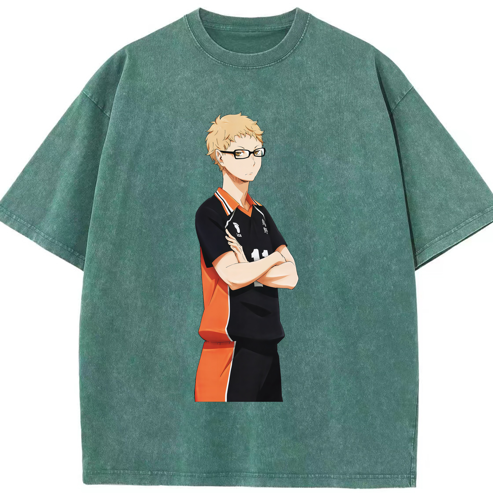 （画像用） ハイキュー!! Haikyu!! 綿100% ヴィンテージ風 半袖Tシャツ（フロントプリント）